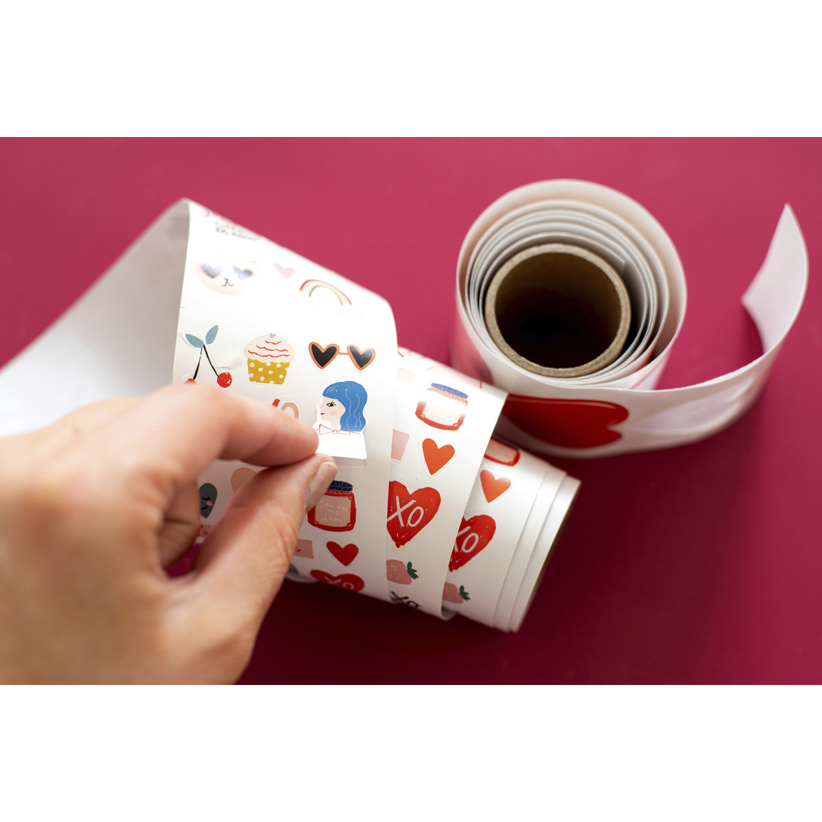 Stickers Crate Paper La La Love Sticker Roll (180 Piece) Pink and